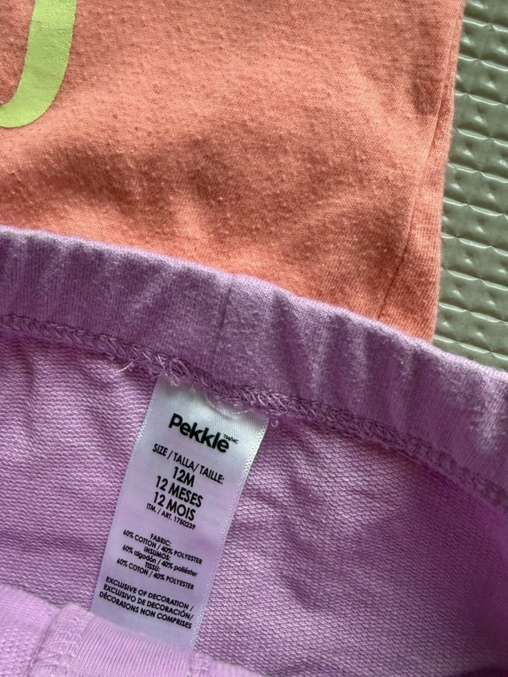 Pekkle|Baby girl summer set,Peach 'Kind' Tee & Lilac Lounge Shorts Set•••12M